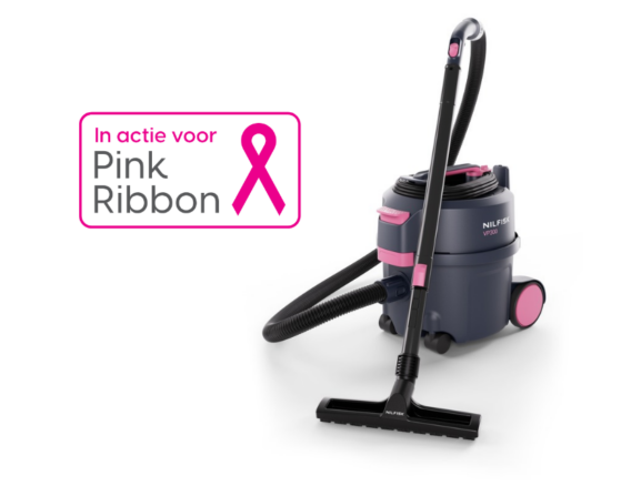 actie Pink Ribbon met stofzuiger Nilfisk met roze details